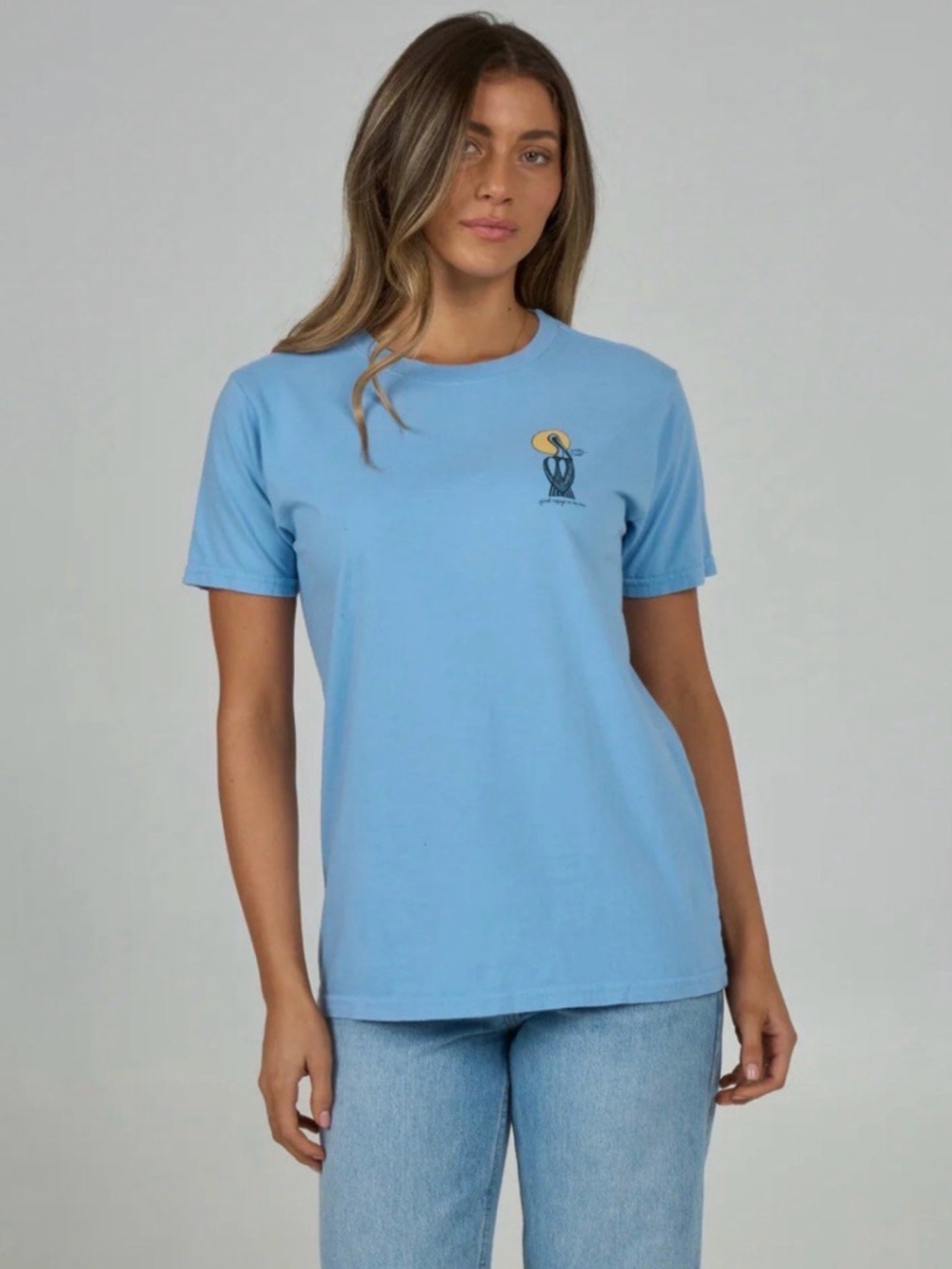 NWT SALTY CREW GEO PELICAN BOYFRIEND TEE-MARINE BLUE SZ S